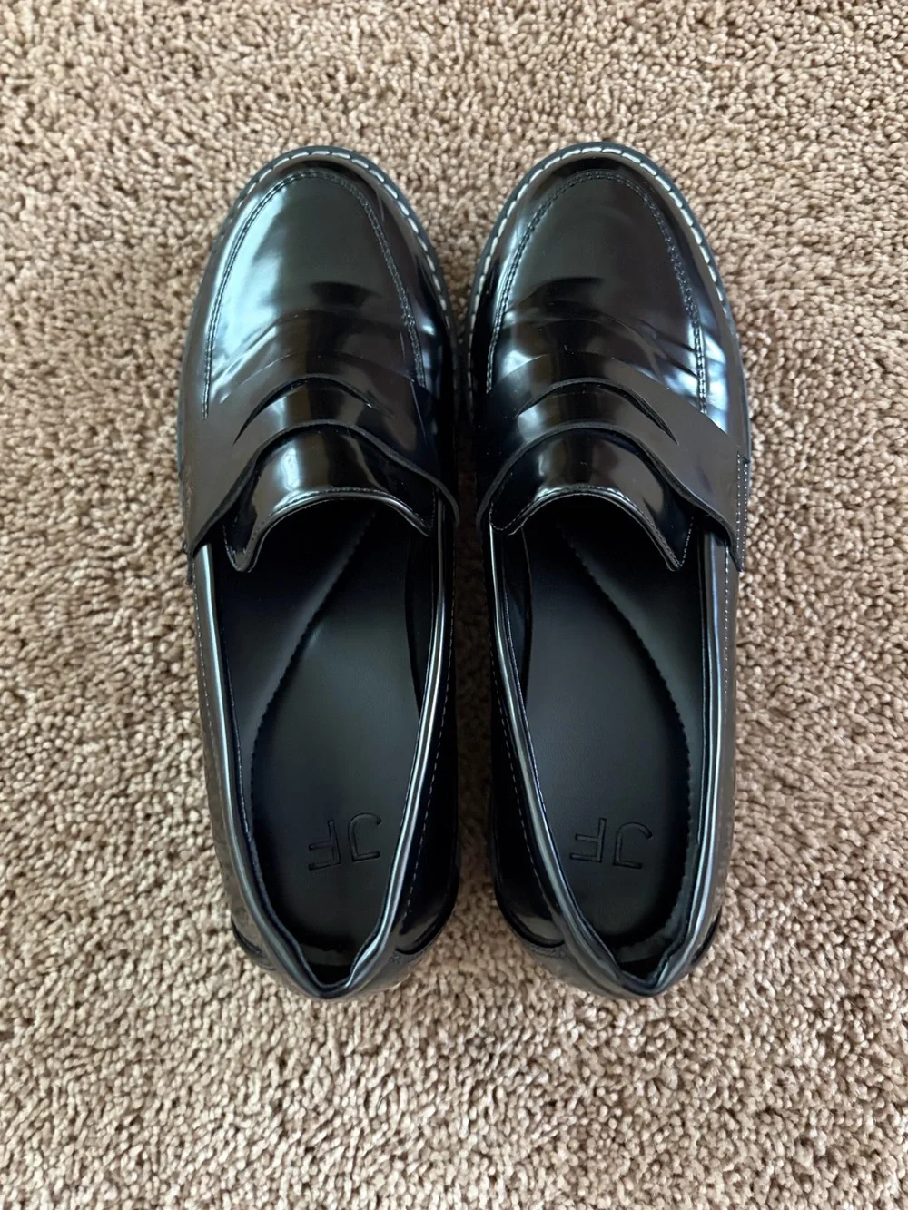 jf j.ferrar Women's Black Patent Loafers